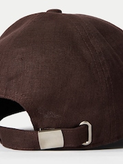Jigsaw Brown Linen Baseball Cap - Image 3 of 4