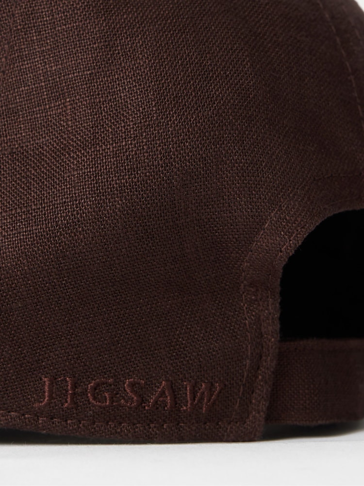 Jigsaw Brown Linen Baseball Cap - Image 4 of 4 Jigsaw Brown Linen Baseball Cap - Image 4 of 4