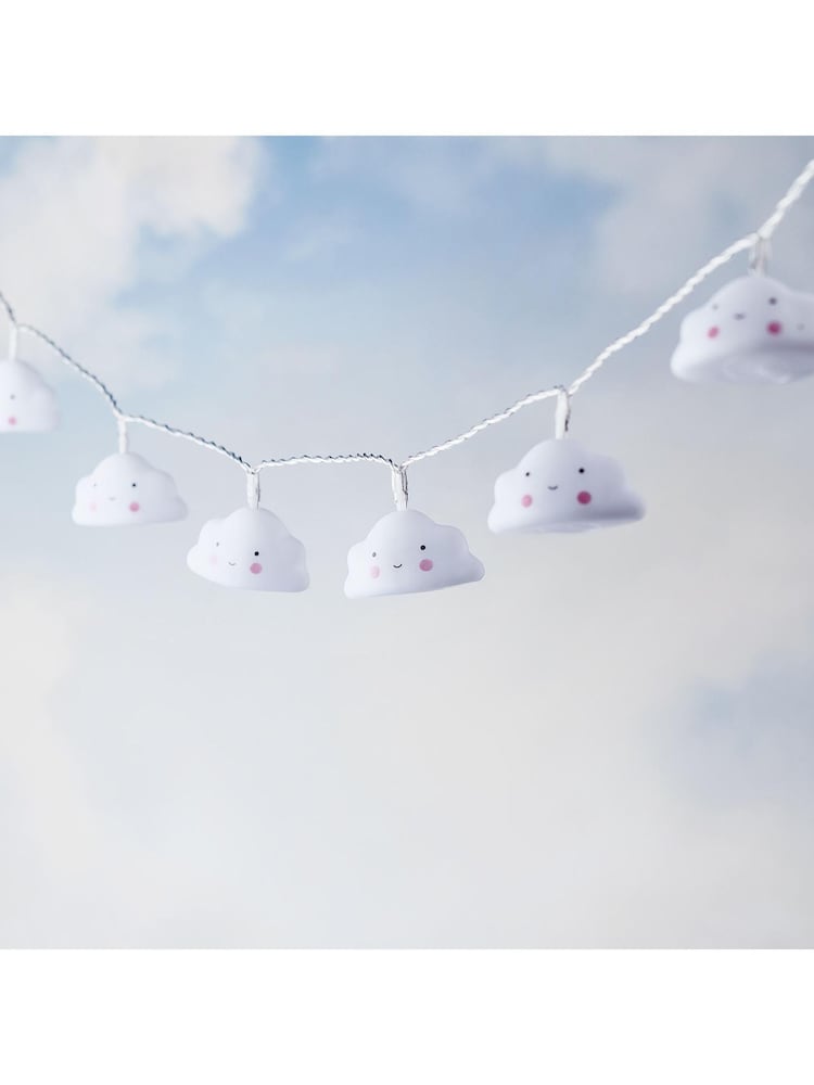 Lights4fun White 10 Cloud Children's Fairy Lights - Image 2 of 2 Lights4fun White 10 Cloud Children's Fairy Lights - Image 2 of 2