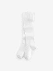 White Cotton Rich School Tights - Image 1 of 2
