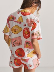 Figleaves White Sticker Print Co-Ord Top and Short Set - Image 3 of 4