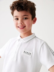 Baker by Ted Baker Textured White Polo Shirt - Image 5 of 9