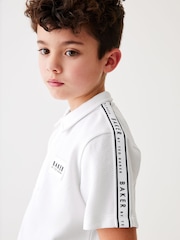 Baker by Ted Baker Textured White Polo Shirt - Image 6 of 9