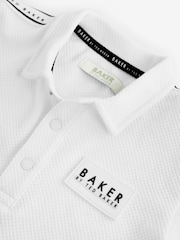 Baker by Ted Baker Textured White Polo Shirt - Image 8 of 9