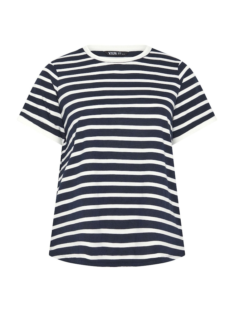 Yours Curve Blue Contrast Sleeve Top - Image 5 of 5 Yours Curve Blue Contrast Sleeve Top - Image 5 of 5