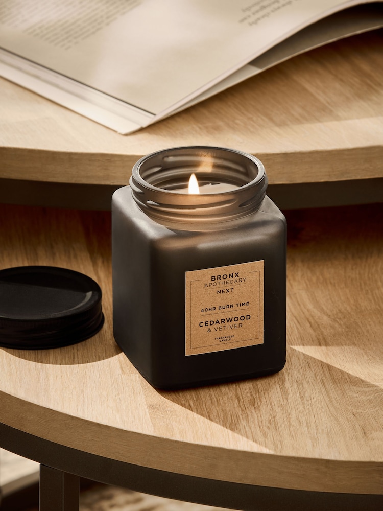 Black Bronx Cedarwood and Vetiver Single Wick Fragranced Candle - Image 1 of 4
