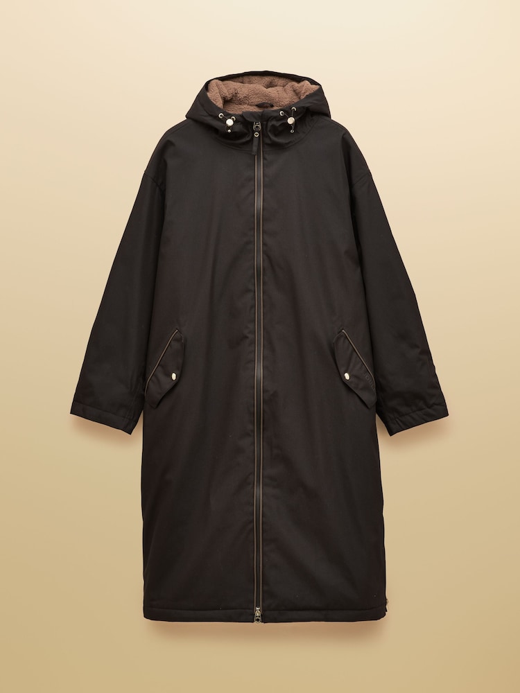 Joules Coverall Black Oversized Fleece Lined Waterproof Coat - Image 12 of 12 Joules Coverall Black Oversized Fleece Lined Waterproof Coat - Image 12 of 12