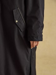 Joules Coverall Black Oversized Fleece Lined Waterproof Coat - Image 7 of 12