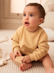 Cream/Yellow Cosy Sweatshirt and Bloomer Shorts Baby 2 Piece Set (0mths-2yrs) - Image 2 of 9