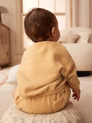 Cream/Yellow Cosy Sweatshirt and Bloomer Shorts Baby 2 Piece Set (0mths-2yrs) - Image 6 of 9