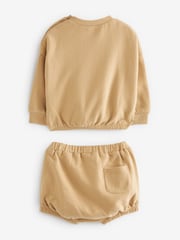 Cream/Yellow Cosy Sweatshirt and Bloomer Shorts Baby 2 Piece Set (0mths-2yrs) - Image 8 of 9