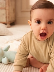 Cream/Yellow Cosy Sweatshirt and Bloomer Shorts Baby 2 Piece Set (0mths-2yrs) - Image 9 of 9