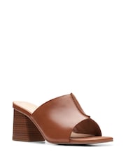 Clarks Brown Leather Siara 65 Band Sandals - Image 3 of 7