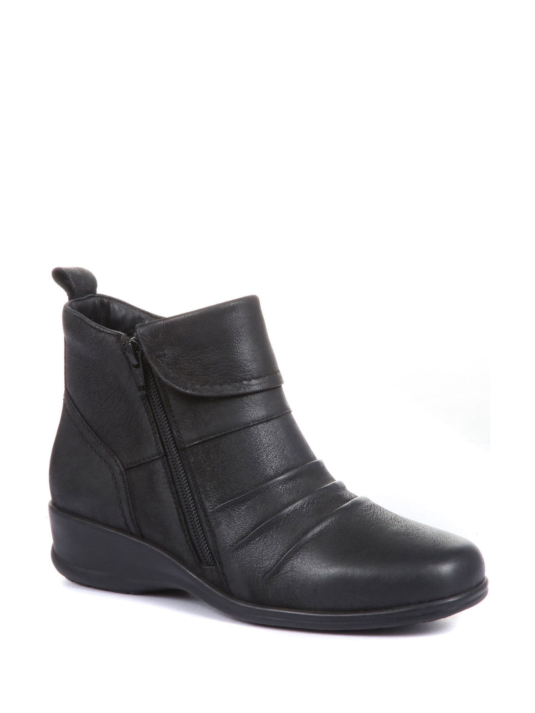 Buy Pavers Black Ladies Dual Zip Leather Ankle Boots from Next Italy