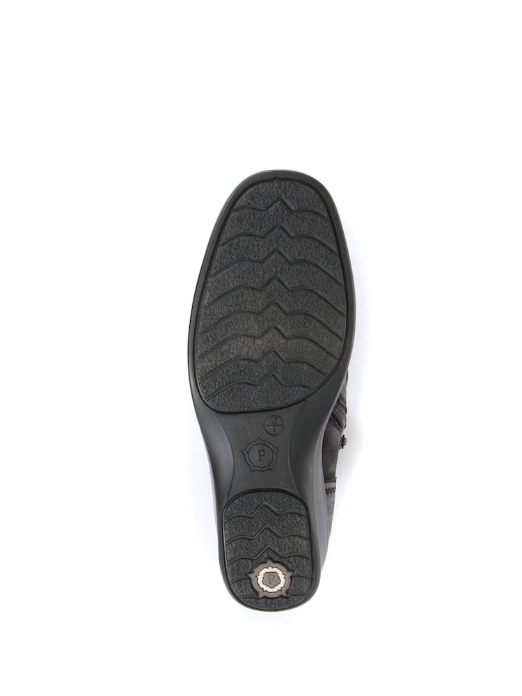 Buy Pavers Black Ladies Dual Zip Leather Ankle Boots from  display picture 1