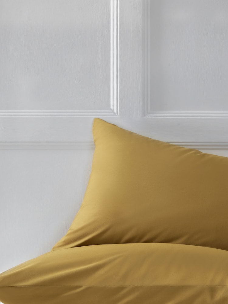 Set of 2 Yellow Cotton Rich Pillowcases - Image 2 of 2