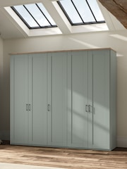 Wiemann Sage Green Truro 5 Door Wood Semi Fitted Wardrobe - Image 1 of 4
