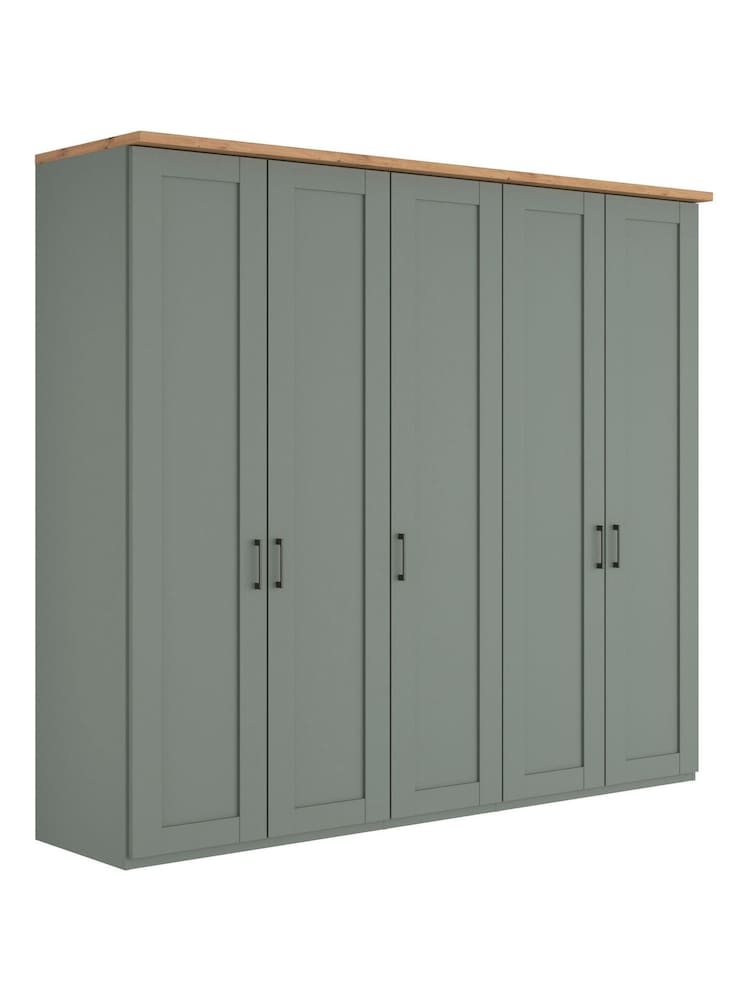 Wiemann Sage Green Truro 5 Door Wood Semi Fitted Wardrobe - Image 2 of 4