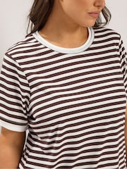 Yours Curve Brown Contrast Sleeve Top - Image 4 of 5