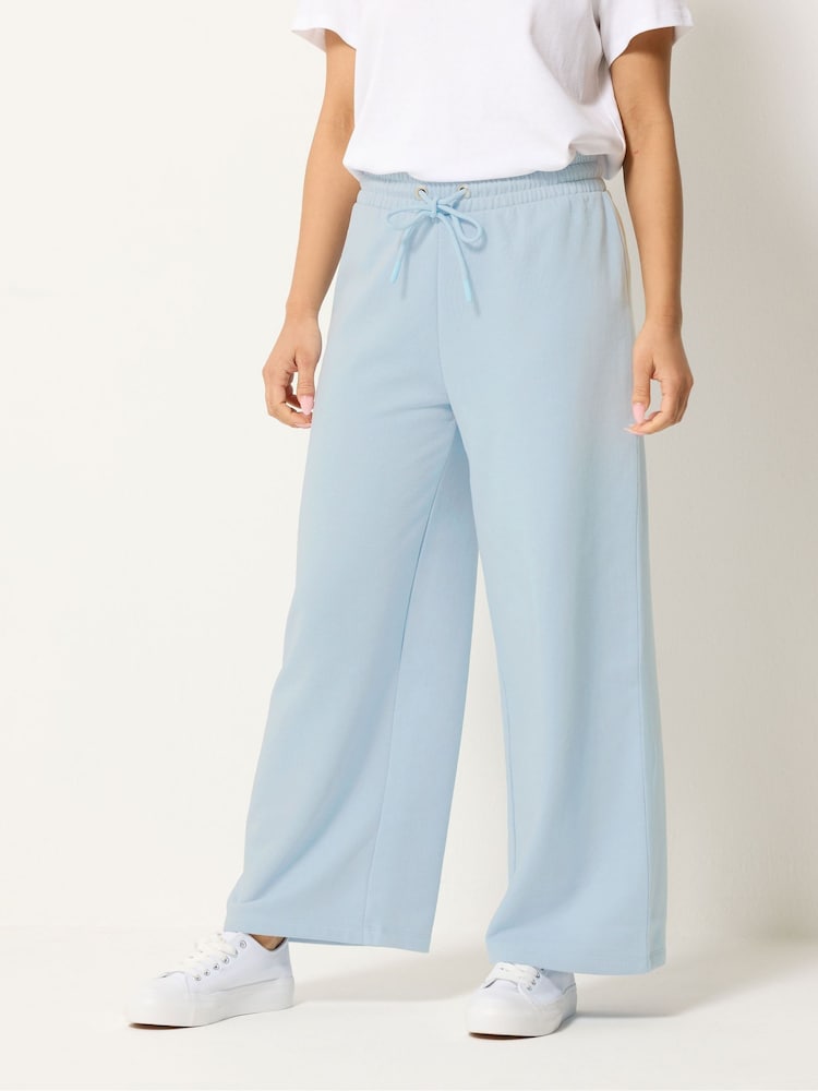 M&Co Blue Petite Wide Leg Joggers - Image 1 of 5 M&Co Blue Petite Wide Leg Joggers - Image 1 of 5