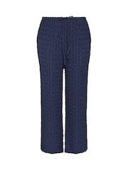 Yours Curve Blue Bubble Textured Wide Leg Trousers - Image 5 of 5