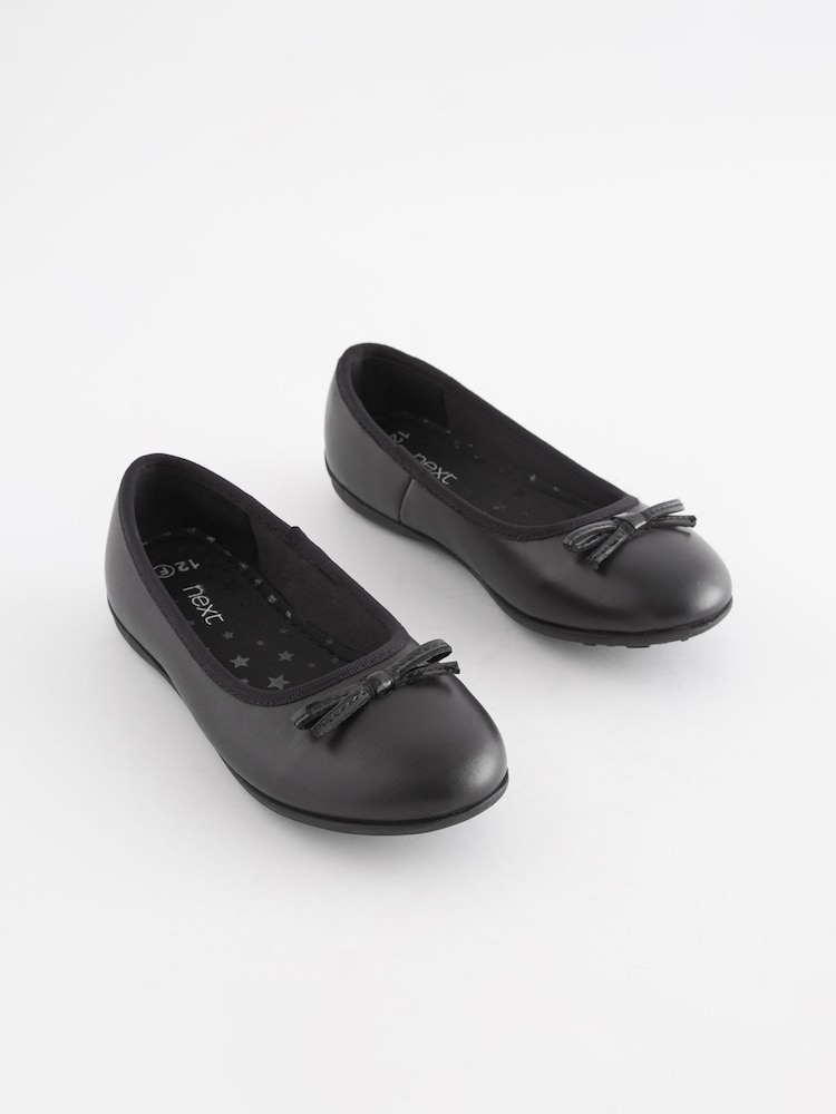 Noir mat - Ballerines School en cuir - Image 1 de 10