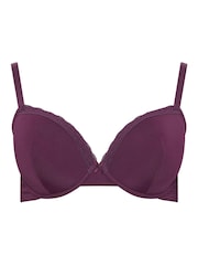 Pack de 3 sujetadores tipo camiseta con relleno y ribete de encaje de Yours Curve - Imagen 3 de 4