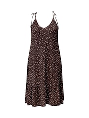 Yours Curve Brown Polka Dot Tiered Sundress - Image 5 of 5