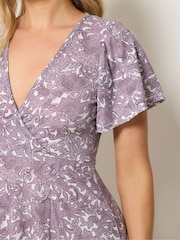 Long Tall Sally Pink Dotty Floral Wrap Maxi Dress - Image 4 of 5