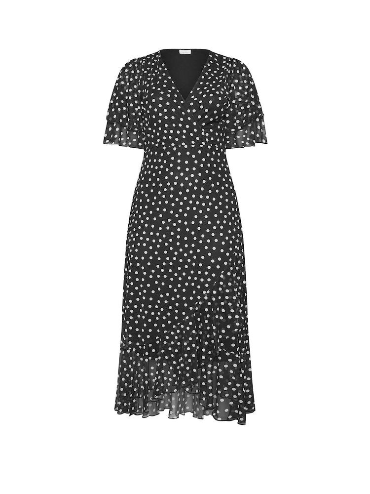 Yours Curve Black London Petite Wrap Dress - Image 5 of 5