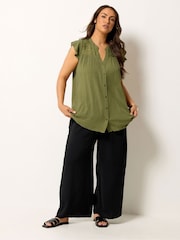Yours Curve Green Crochet Blouse - Image 2 of 5