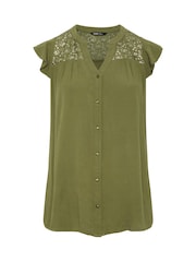 Yours Curve Green Crochet Blouse - Image 5 of 5