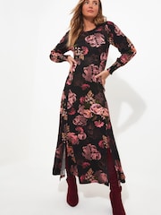 Joe Browns Brown Petite Dramatic Florals Jersey Dress - Image 3 of 5