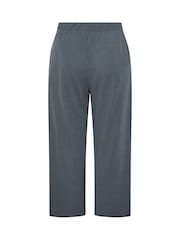 Yours Curve Grey Limited Crinkle Ribbed Wide Leg Trousers - Image 6 of 6