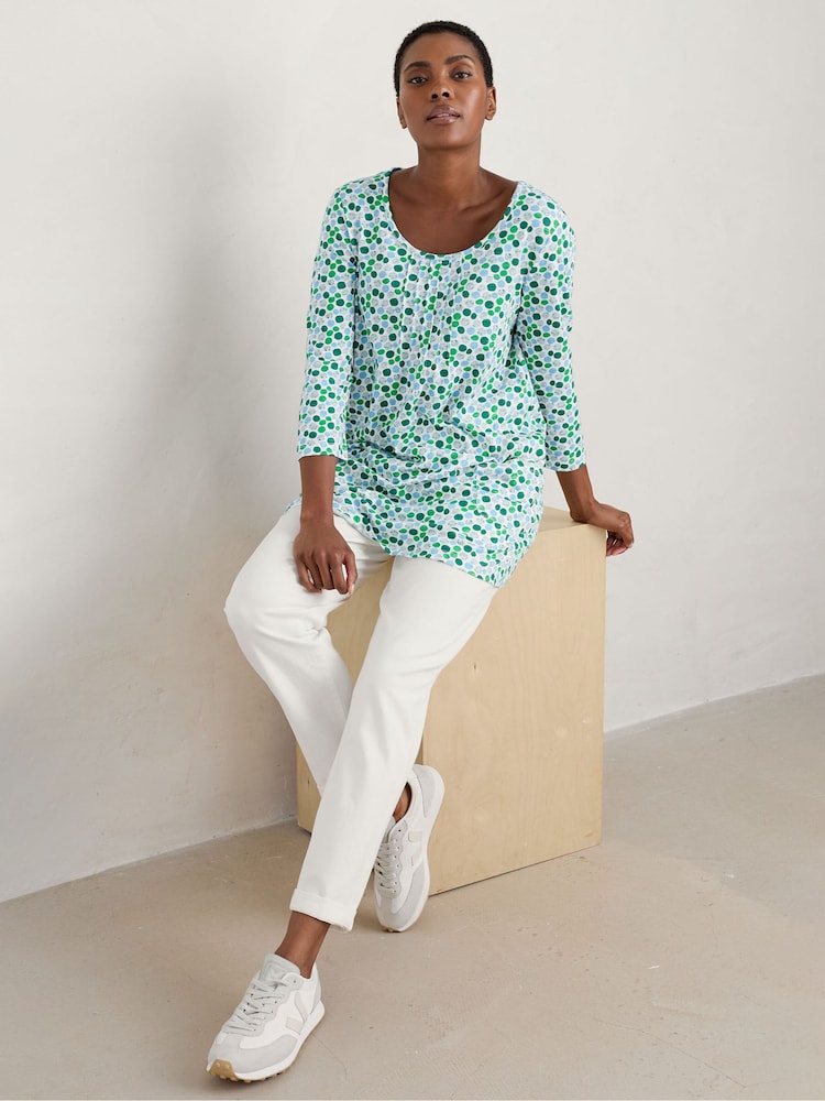 Seasalt Cornwall White Three Quarter Sleeve Busy Lizzy Tunic - Image 1 of 5 Seasalt Cornwall White Three Quarter Sleeve Busy Lizzy Tunic - Image 1 of 5