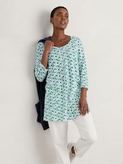 Seasalt Cornwall White Three Quarter Sleeve Busy Lizzy Tunic - Image 2 of 5