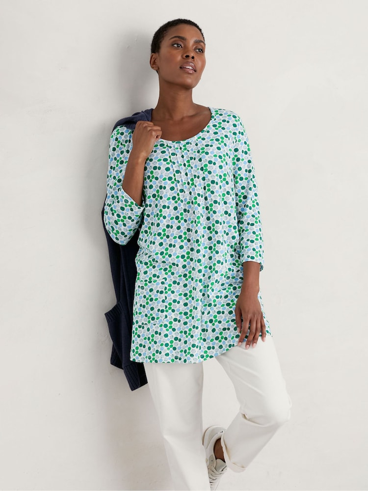Seasalt Cornwall White Three Quarter Sleeve Busy Lizzy Tunic - Image 2 of 5 Seasalt Cornwall White Three Quarter Sleeve Busy Lizzy Tunic - Image 2 of 5