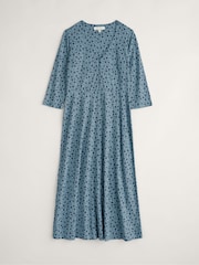 Seasalt Cornwall Blue Ava Jersey V-Neck Dress - Image 4 of 5