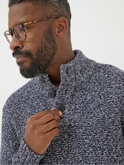 FatFace Blue Half Neck Jumper - Image 3 of 5