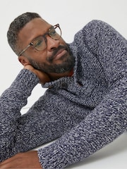 FatFace Blue Half Neck Jumper - Image 4 of 5