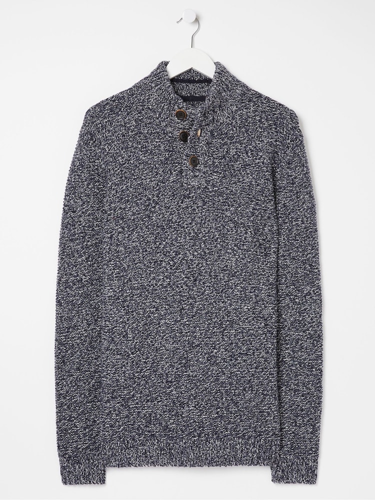 FatFace Blue Half Neck Jumper - Image 5 of 5