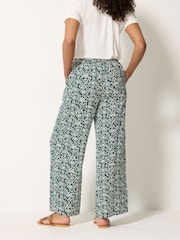 M&Co Green Inky Motif Wide Leg Trousers - Image 2 of 4