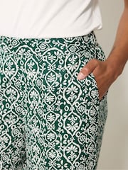 M&Co Green Inky Motif Wide Leg Trousers - Image 4 of 4
