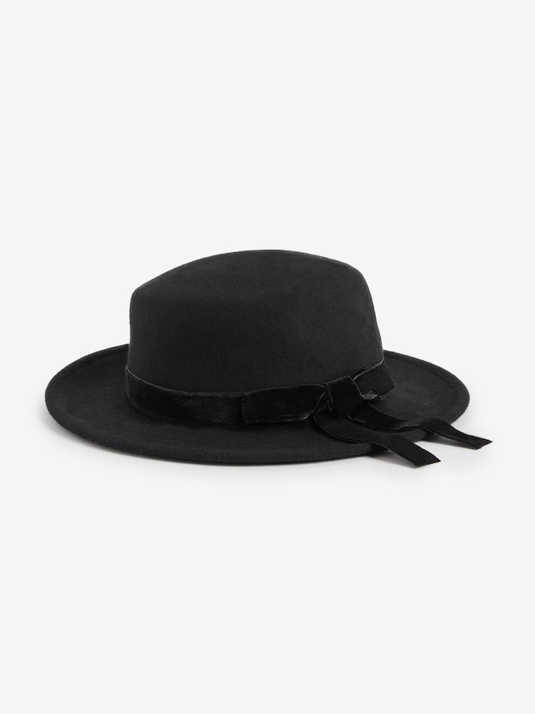 Black Boater hat (3mths-10yrs) - Image 1 of 2