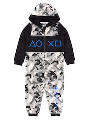 Vanilla Underground Grey Playstation Unisex Kids Fleece All-In-One - Image 1 of 6
