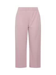 Yours Curve Pink Limited Crinkle Ribbed Wide Leg Trousers - Image 5 of 6