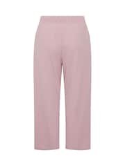 Yours Curve Pink Limited Crinkle Ribbed Wide Leg Trousers - Image 6 of 6