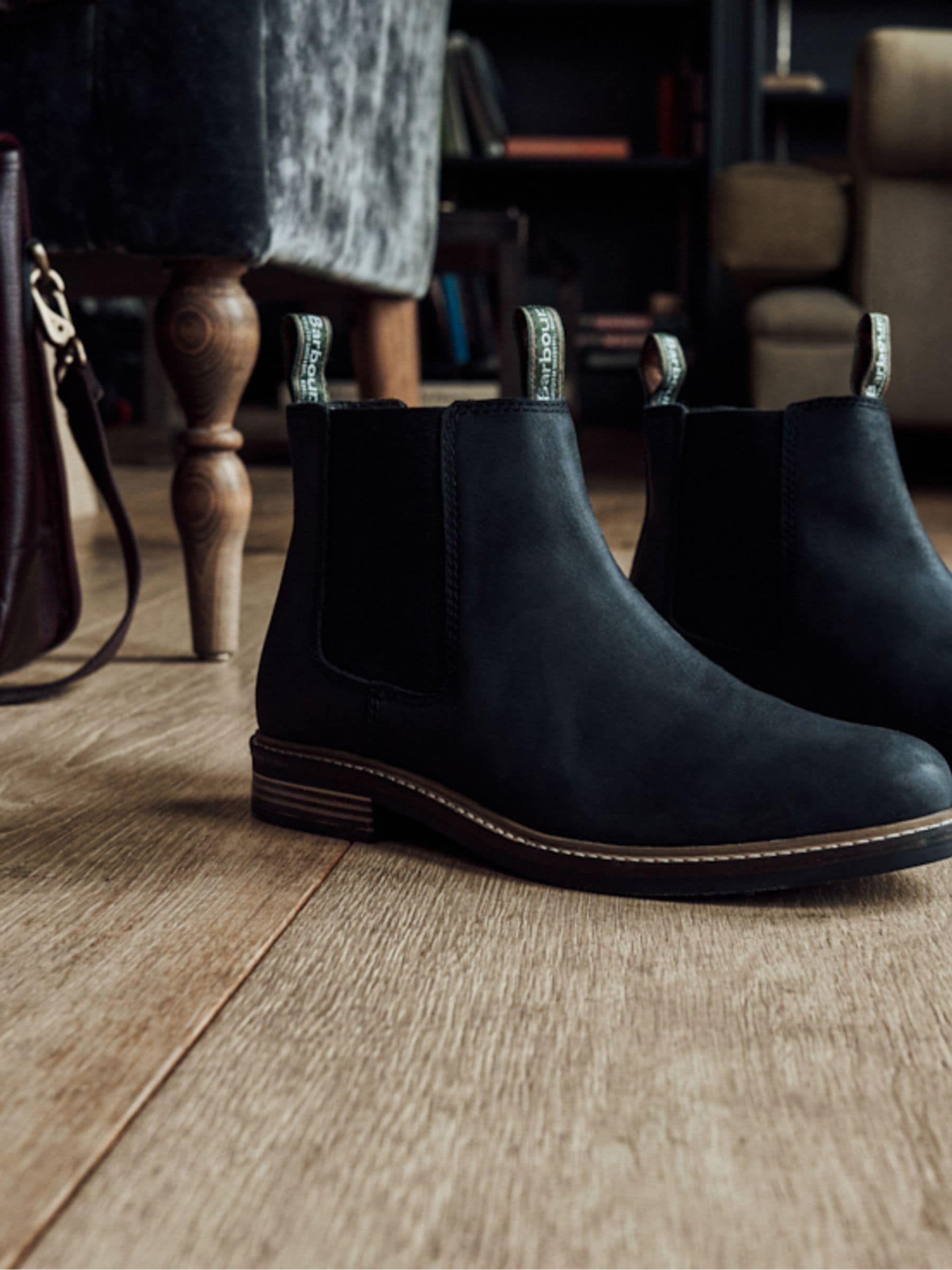 Barbour farsley mens black chelsea boots discount