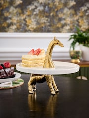Clarke & Clarke White/Gold Exotica Giraffe Cake Stand - Image 1 of 1