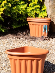 Wham Set of 3 Brown Garden Vista 49cm Plastic Corner Planters - Image 1 of 4